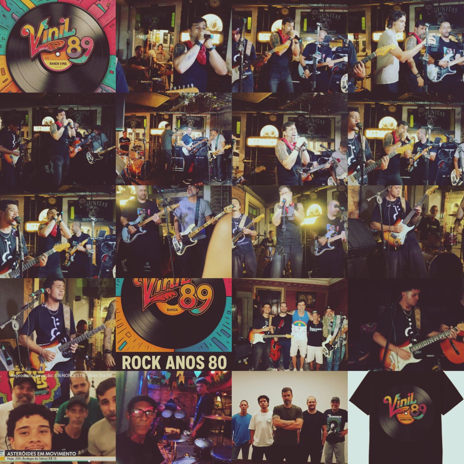 Banner com várias imagens da banda Vinil89